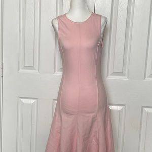 light baby pink fit n flare dress